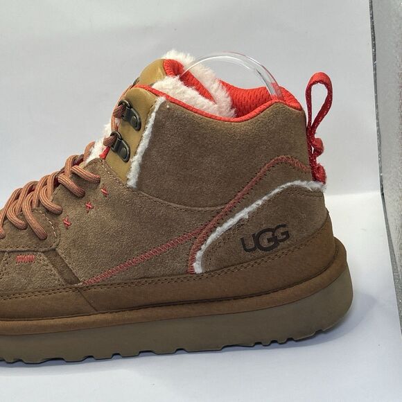 UGG Highland Hi Heritage Chestnut Fiery Red Suede Shearling Boots Womens Size 10 - Picture 11 of 16
